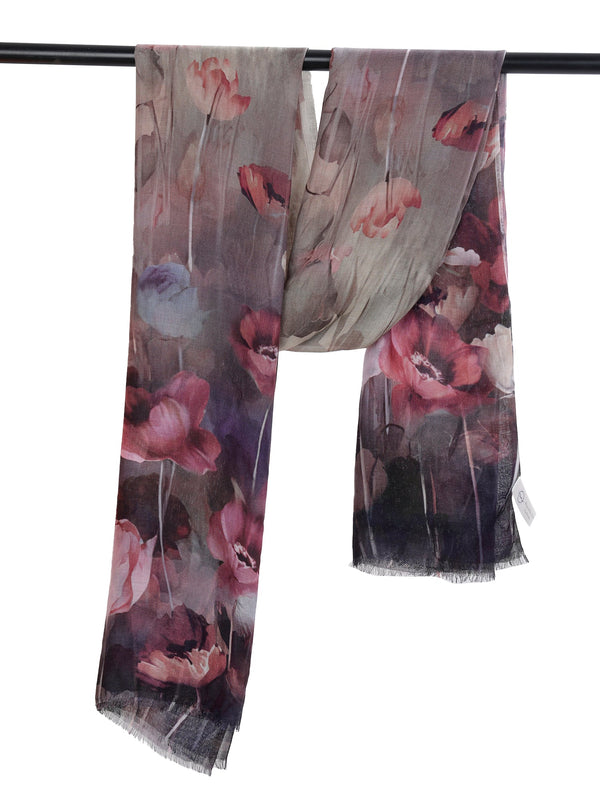 Floral Cotton Modal scarf  S24-35 CM