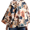 Short kimono jacket abstract print velvet cotton