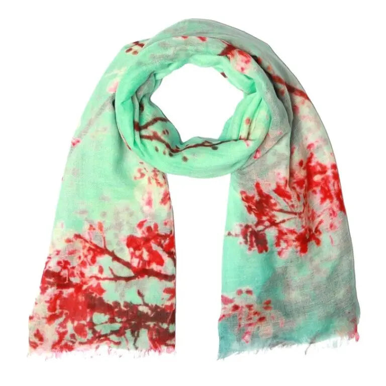 Floral Merino Wool scarf