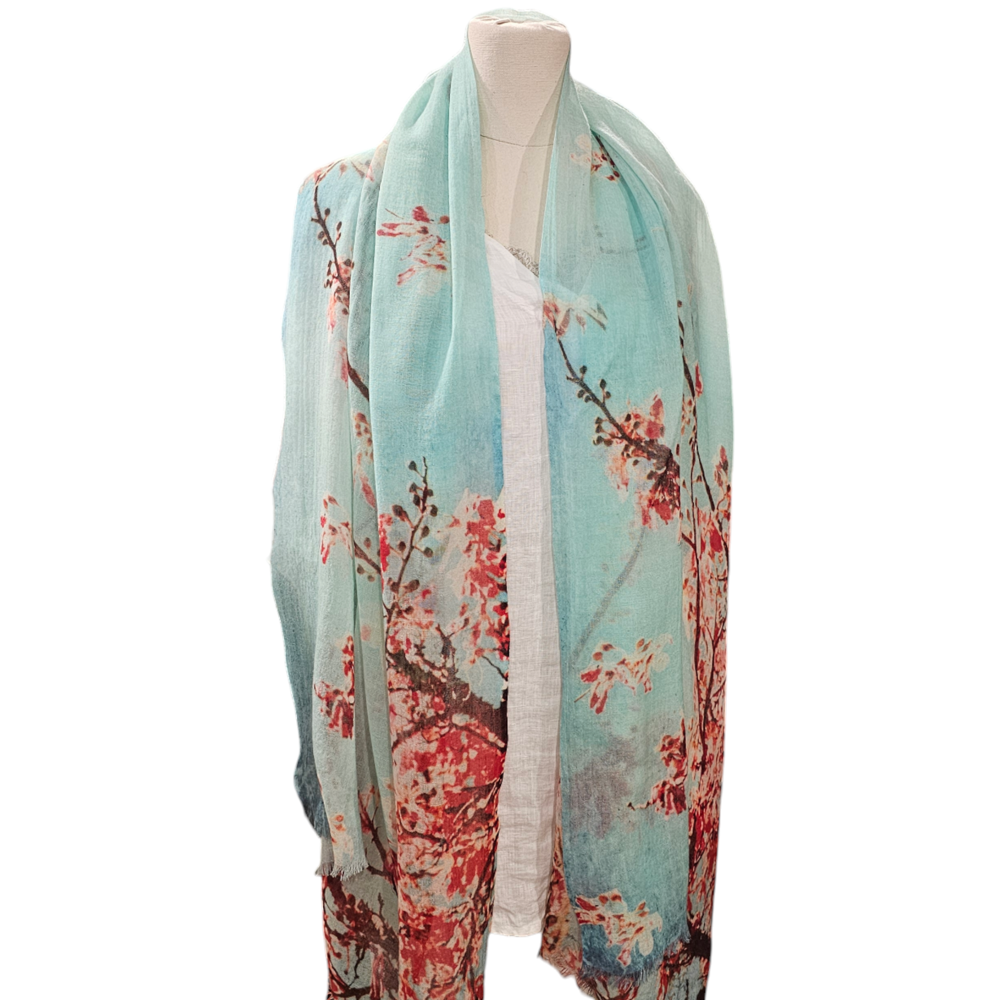 Floral Merino Wool scarf