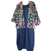 Short kimono jacket abstract print velvet cotton